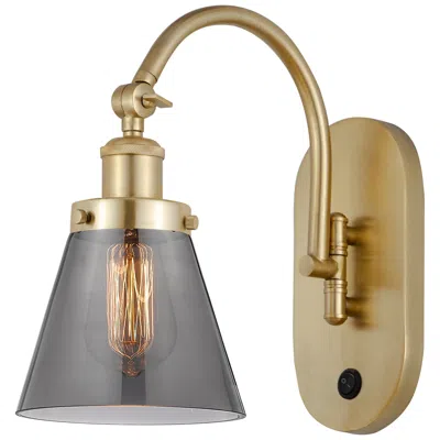 Innovations Lighting Franklin Restoration Cone 6" Led Sconce - Gold Finish - Plated Smoke S