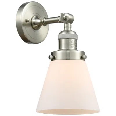 Innovations Lighting Franklin Restoration Cone 6" Led Sconce - Nickel Finish - Matte White