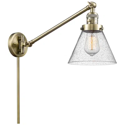 Innovations Lighting Franklin Restoration Cone 8" Antique Brass Swing Arm W/ Seedy Shade