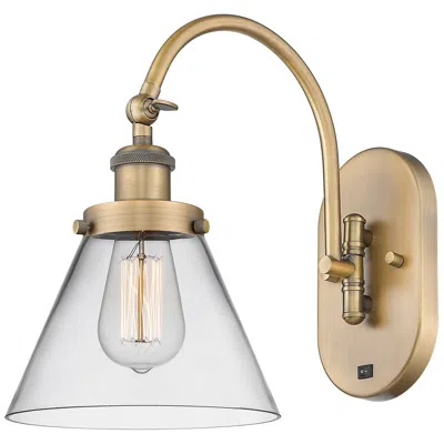Innovations Lighting Franklin Restoration Cone 8" Incandescent Sconce - Brass - Clear Shade