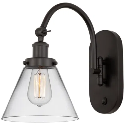Innovations Lighting Franklin Restoration Cone 8" Incandescent Sconce - Bronze - Clear Shad