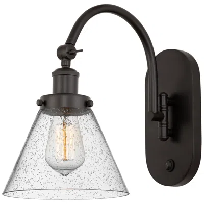 Innovations Lighting Franklin Restoration Cone 8" Incandescent Sconce - Bronze - Seedy Shad