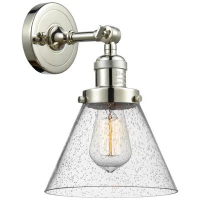 Innovations Lighting Franklin Restoration Cone 8" Incandescent Sconce - Nickel - Seedy Shad