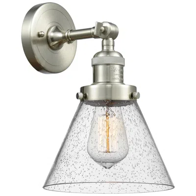 Innovations Lighting Franklin Restoration Cone 8" Incandescent Sconce - Nickel - Seedy Shad