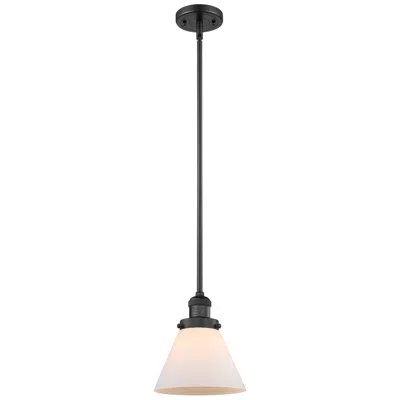 Innovations Lighting Franklin Restoration Cone 8" Led Mini Pendant - Matte Black - Matte Wh