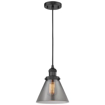 Innovations Lighting Franklin Restoration Cone 8" Led Mini Pendant - Matte Black - Plated S