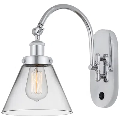 Innovations Lighting Franklin Restoration Cone 8" Led Sconce - Chrome Finish - Clear Shade