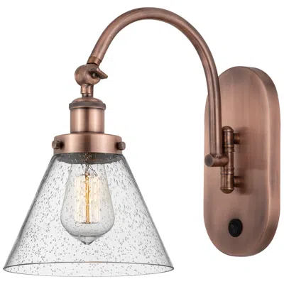 Innovations Lighting Franklin Restoration Cone 8" Led Sconce - Copper Finish - Seedy Shade