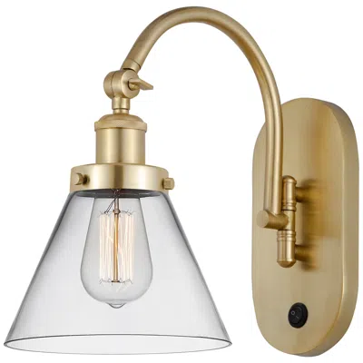 Innovations Lighting Franklin Restoration Cone 8" Led Sconce - Gold Finish - Clear Shade