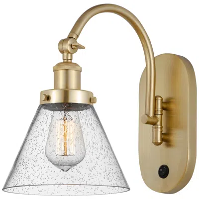Innovations Lighting Franklin Restoration Cone 8" Led Sconce - Gold Finish - Seedy Shade
