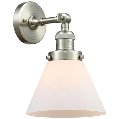Innovations Lighting Franklin Restoration Cone 8" Led Sconce - Nickel Finish - Matte White