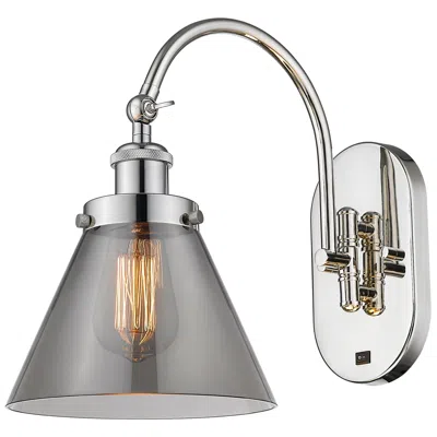 Innovations Lighting Franklin Restoration Cone 8" Led Sconce - Nickel Finish - Smoke Shade