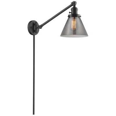 Innovations Lighting Franklin Restoration Cone 8" Oil Rubbed Bronze Swing Arm W/ Smoke Shad
