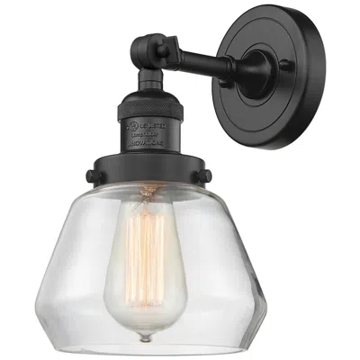 Innovations Lighting Franklin Restoration Fulton 7" Led Sconce - Black Finish - Clear Shade