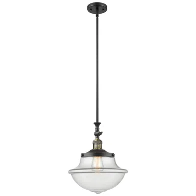 Innovations Lighting Franklin Restoration Oxford 12" Black Brass Mini Pendant W/ Clear Shad