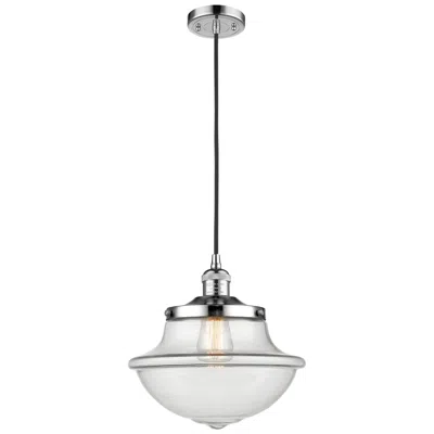 Innovations Lighting Franklin Restoration Oxford 12" Chrome Corded Mini Pendant W/ Clear Sh
