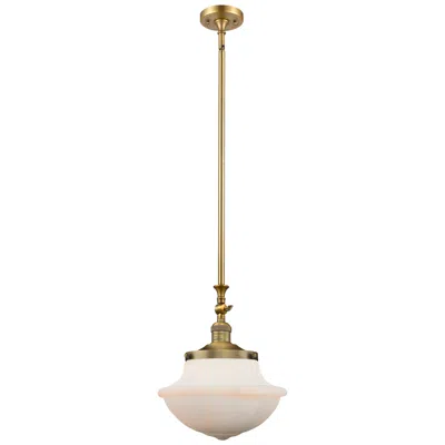 Innovations Lighting Franklin Restoration Oxford 12" Led Mini Pendant - Brass - Matte White In Gold