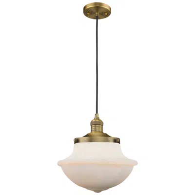 Innovations Lighting Franklin Restoration Oxford 12" Led Mini Pendant - Brass - Matte White In Gold