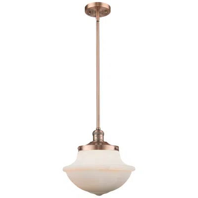 Innovations Lighting Franklin Restoration Oxford 12" Led Mini Pendant - Copper - Matte Whit