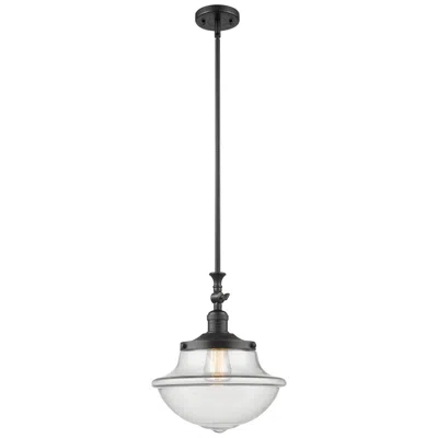Innovations Lighting Franklin Restoration Oxford 12" Led Mini Pendant - Matte Black - Clear