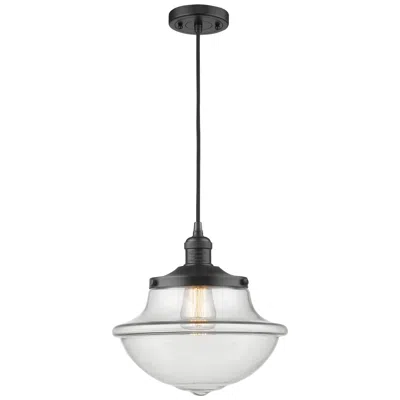 Innovations Lighting Franklin Restoration Oxford 12" Led Mini Pendant - Matte Black - Clear