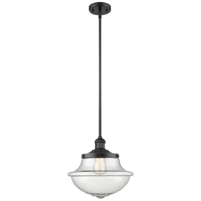 Innovations Lighting Franklin Restoration Oxford 12" Led Mini Pendant - Matte Black - Seedy