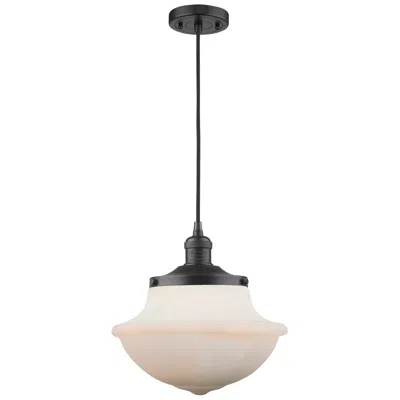 Innovations Lighting Franklin Restoration Oxford 12" Led Mini Pendant - Matte Black - White