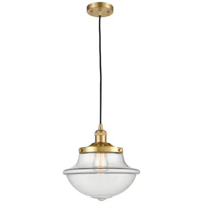 Innovations Lighting Franklin Restoration Oxford 12" Led Mini Pendant - Satin Gold - Clear