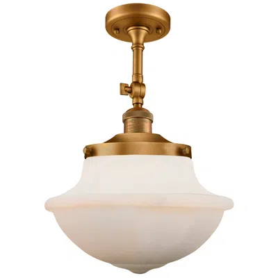 Innovations Lighting Franklin Restoration Oxford  12" Led Semi-flush Mount - Brass - Matte