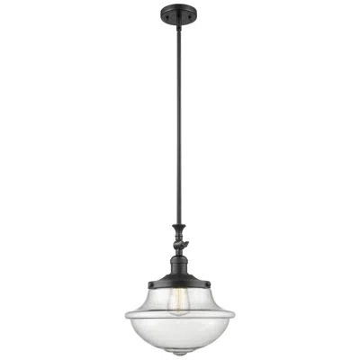 Innovations Lighting Franklin Restoration Oxford 12" Matte Black Mini Pendant W/ Seedy Shad
