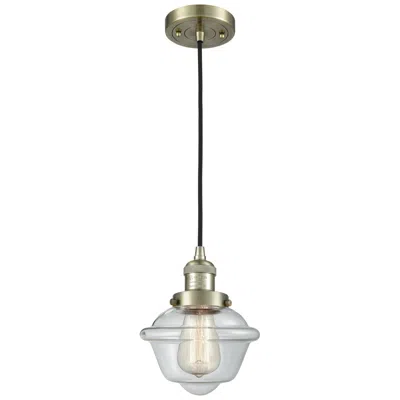 Innovations Lighting Franklin Restoration Oxford 8" Brass Corded Mini Pendant W/ Clear Shad