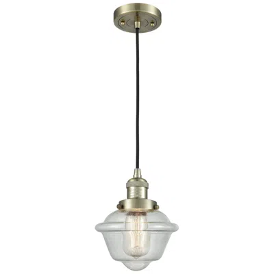 Innovations Lighting Franklin Restoration Oxford 8" Brass Corded Mini Pendant W/ Seedy Shad