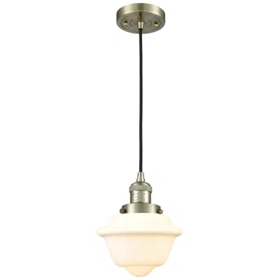 Innovations Lighting Franklin Restoration Oxford 8" Brass Corded Mini Pendant W/ White Shad