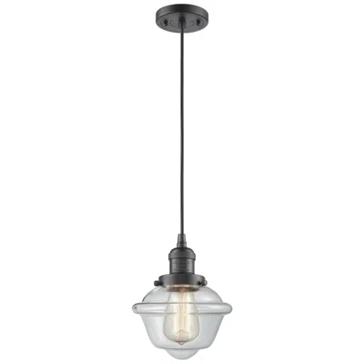 Innovations Lighting Franklin Restoration Oxford 8" Bronze Corded Mini Pendant W/ Clear Sha