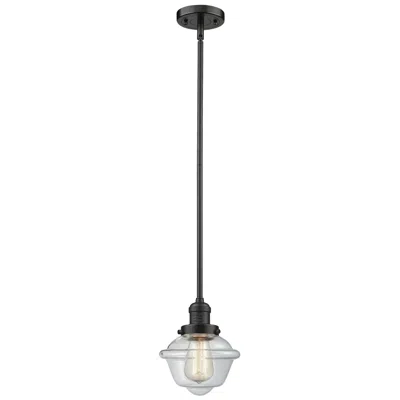 Innovations Lighting Franklin Restoration Oxford 8" Bronze Stemmed Mini Pendant W/ Clear Sh