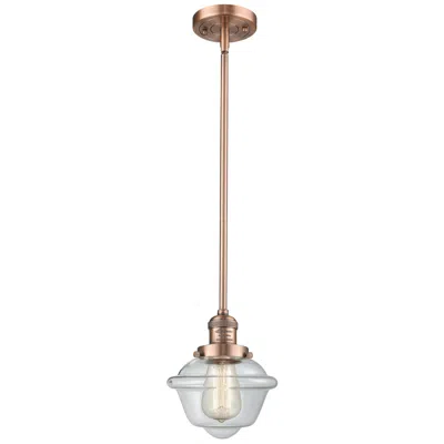 Innovations Lighting Franklin Restoration Oxford 8" Copper Stemmed Mini Pendant W/ Clear Sh
