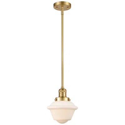Innovations Lighting Franklin Restoration Oxford 8" Gold Stemmed Mini Pendant W/ White Shad