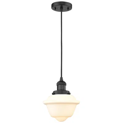 Innovations Lighting Franklin Restoration Oxford 8" Led Mini Pendant - Matte Black - Matte White