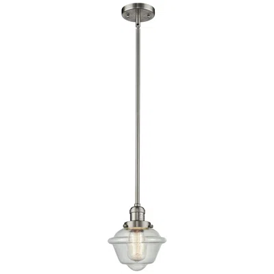 Innovations Lighting Franklin Restoration Oxford 8" Led Mini Pendant - Satin Nickel - Seedy