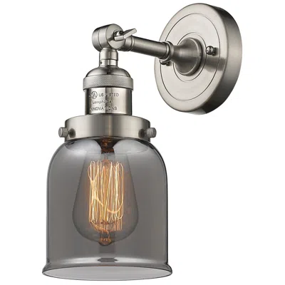 Innovations Lighting Franklin Restoration Small Bell 5" Brushed Nickel Sconce W/ Smoke Shad