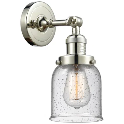 Innovations Lighting Franklin Restoration Small Bell 5" Polished Nickel Sconce W/ Seedy Sha