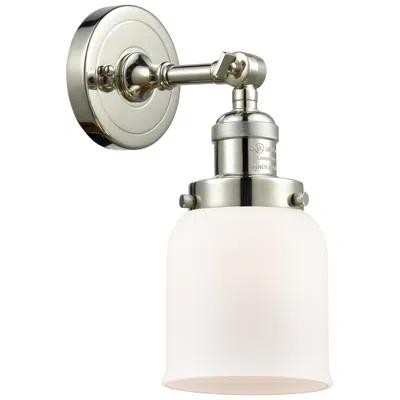 Innovations Lighting Franklin Restoration Small Bell 5" Polished Nickel Sconce W/ White Sha