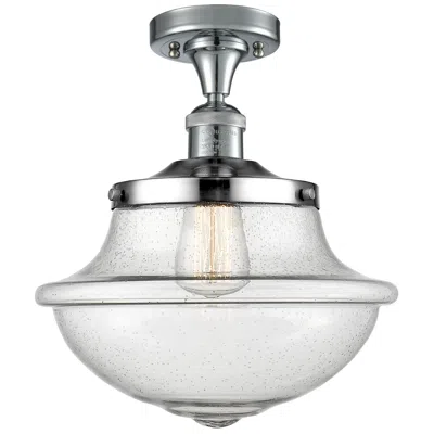Innovations Lighting Franklin Restoration Small Oxford 12" Chrome Semi Flush W/ Seedy Shade