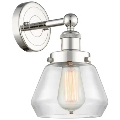 Innovations Lighting Fulton 10"high Polished Nickel Sconce With Clear Shade
