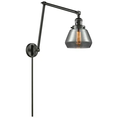 Innovations Lighting Fulton 30" High Bronze Double Extension Swing Arm W/ Plated Smoke Shad