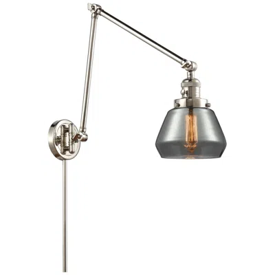 Innovations Lighting Fulton 30" High Polished Nickel Double Extension Swing Arm W/ Smoke Sh
