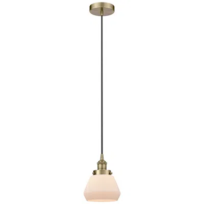 Innovations Lighting Fulton 7" Antique Brass Mini Pendant W/ Matte White Shade In Gold