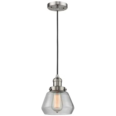 Innovations Lighting Fulton 7" Brushed Satin Nickel Cord Hung Mini Pendant W/ Clear Shade