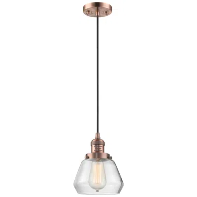 Innovations Lighting Fulton 7" Led Mini Pendant - Antique Copper - Clear Shade