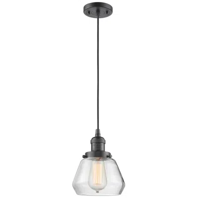 Innovations Lighting Fulton 7" Oil Rubbed Bronze Cord Hung Mini Pendant W/ Clear Shade